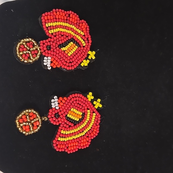 Thanksgiving Turkey Beaded Earrings - Picture 1 of 1